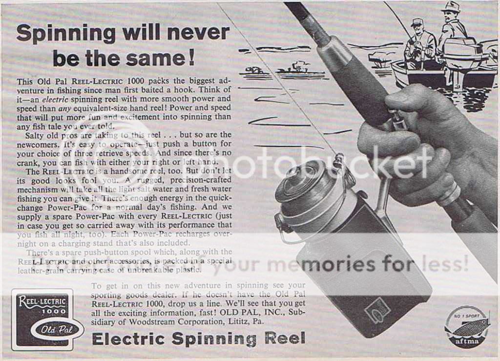 1966 REEL LECTRIC 1000 ELECTRIC SPINNING FISHING REEL  