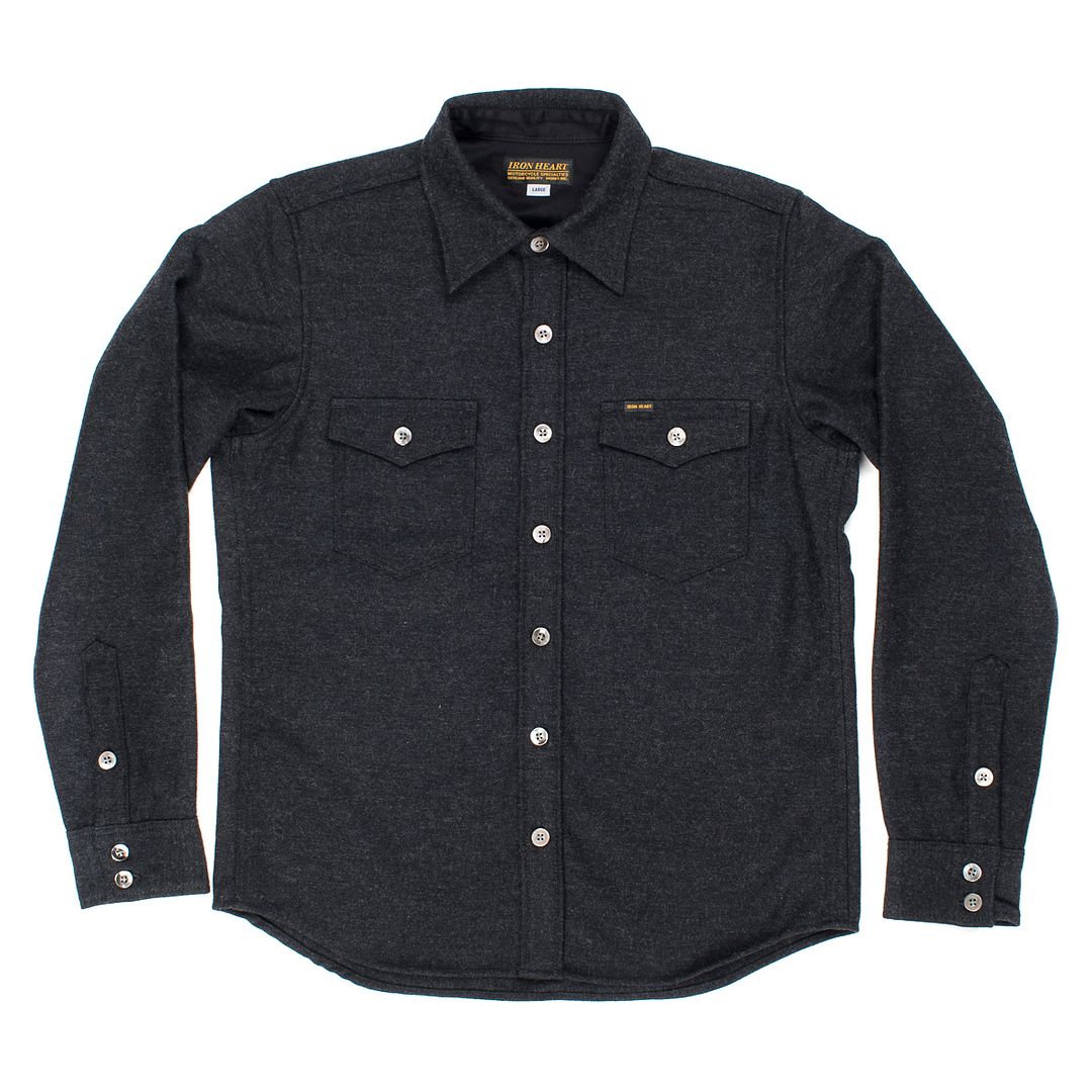 IHSH-163 - Wool Work Shirt - Grey, Charcoal and Olive
